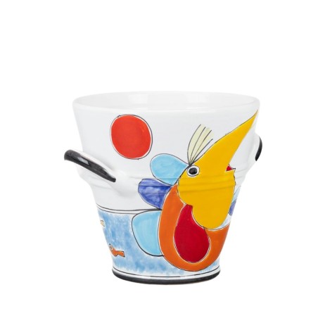 Secchiello porta-ghiaccio Folk pescatore realizzato a mano Secchiello porta-ghiaccio Folk pescatore realizzato a mano